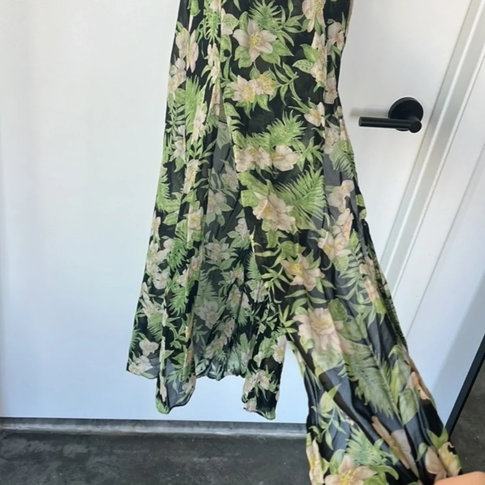Reformation floral long dress sheer maxi botanica S​ cutout long sleeve‎ - Picture 7 of 12